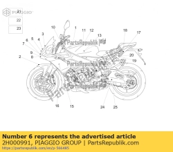 Aprilia 2H000991, Rh strip sticker, OEM: Aprilia 2H000991