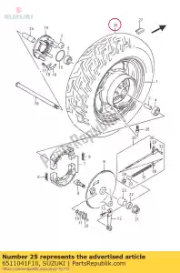 suzuki 6511041F10 pneu, arrière, 170/8 - La partie au fond