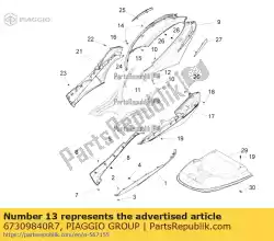 Here you can order the rear body side r. H. From Piaggio Group, with part number 67309840R7: