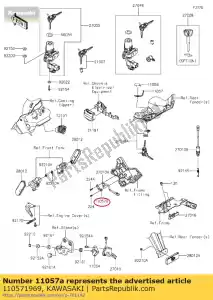 kawasaki 110571969 01 soporte, freno trasero - Lado inferior