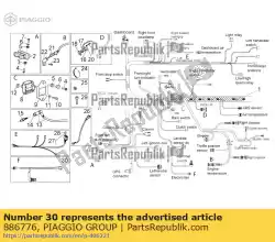 Here you can order the electric fan cable harness from Piaggio Group, with part number 886776: