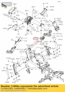 kawasaki 110564380 support, lampe frontale, upp en650aff - La partie au fond