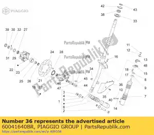 Piaggio Group 60041640BR cubierta de suspensión delantera - Lado inferior