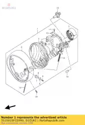 Here you can order the headlamp assy from Suzuki, with part number 3510010FC0999: