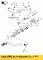 131610047, Kawasaki, alavanca-comp-mudança eixo kx250t kawasaki kx 250 2004 2005 2006 2007 2008, Novo