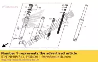 51414MBV711, Honda, arbusto, guia honda sh xl 125 300 2007 2008 2009 2010 2011 2012 2013, Novo