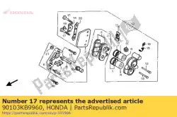 Aqui você pode pedir o parafuso, calibre em Honda , com o número da peça 90103KB9960: