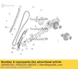 Here you can order the chain guide plate from Piaggio Group, with part number 2A000559: