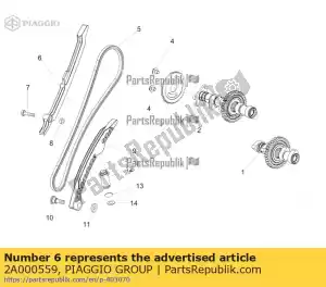 Piaggio Group 2A000559 ketting geleideplaat - Onderkant