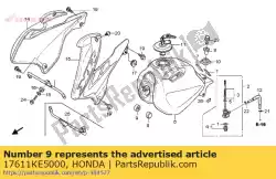 Ici, vous pouvez commander le coussin, réservoir de carburant fr. Auprès de Honda , avec le numéro de pièce 17611KE5000: