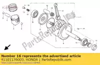 91101176003, Honda, Rodamiento, biela (rojo) honda xr 80 1985 1986 1987 1990 1991 1992 1993 1994, Nuevo