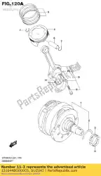 Here you can order the bearing,crank p from Suzuki, with part number 1216448G000C0:
