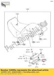 koffer, gereedschap, kap kl650-c3 van Kawasaki, met onderdeel nummer 320991185, bestel je hier online: