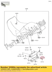 kawasaki 320991185 koffer, gereedschap, kap kl650-c3 - Onderkant