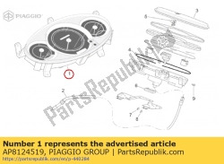 Aprilia AP8124519, Deska rozdzielcza kompletna, OEM: Aprilia AP8124519