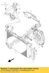 bekleding, radiator van Suzuki, met onderdeel nummer 1776116G00, bestel je hier online: