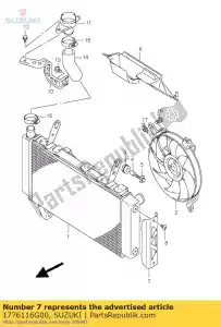 Suzuki 1776116G00 bekleding, radiator - Onderkant