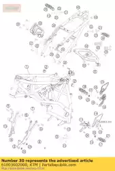 Aqui você pode pedir o subestrutura de alumínio 05 em KTM , com o número da peça 61003002000: