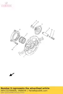 yamaha 4XV155700000 conjunto de embrague de arranque - Lado inferior