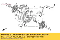 Qui puoi ordinare pneumatico, fr. (bridgestone) (120 / 70zr18 m / c 59w) da Honda , con numero parte 44711MCSG04: