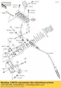 kawasaki 130700748 01 guia, medidor de mudança - Lado inferior