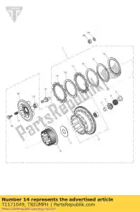 triumph T1171049 kit paquete de discos de embrague - Lado inferior