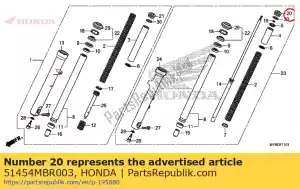 Honda 51454MBR003 boulon, fr. fourchette - La partie au fond