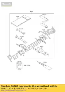 kawasaki 560071375 kit de ferramentas klx650-c1 - Lado inferior