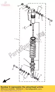 Yamaha 4MX222160000 bush, rear shock absorber - Bottom side