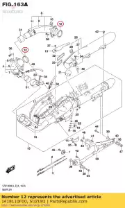 suzuki 1418110F00 pakking, exh pijp - Onderkant