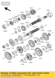 versnelling, uitgang 2e, 39t zx1000jcf van Kawasaki, met onderdeel nummer 132620916, bestel je hier online: