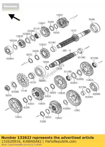 kawasaki 132620916 gear,output 2nd,39t zx1000jcf - Bottom side