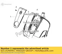 62114340YR1, Piaggio Group, tampa da coluna de direção     , Novo