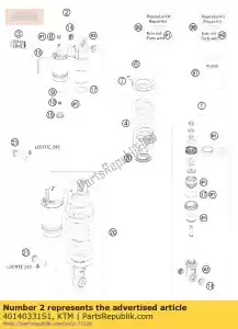 ktm 40140331S1 monoshock parte superior cpl. 08 - Lado inferior