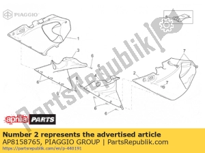 aprilia AP8158765 linker zij kuip deel zwart - Onderkant