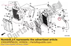 Aquí puede pedir junta, manguera de agua de Honda , con el número de pieza 19069MENA30: