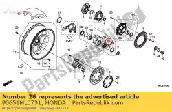 Aqui você pode pedir o anel de retenção, interno, 62 mm em Honda , com o número da peça 90651ML0731: