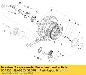 Piaggio Group 887530 podk?adka dystansowa tylnego ko?a - Dół