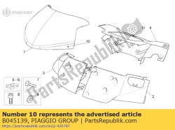 Aprilia B045139, Topkuip linker straat sticker, OEM: Aprilia B045139