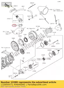 kawasaki 132800973 01 support, interrupteur magnétique - La partie au fond