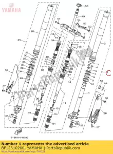 yamaha BF12310200 przedni widelec kpl lh - Dół