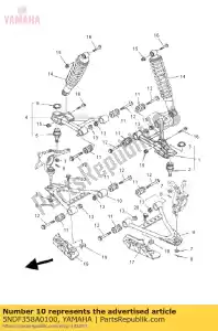 yamaha 5NDF358A0100 brazo, fr. lwr. rh. - Lado inferior