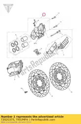 Here you can order the caliper assy, lh from Triumph, with part number T2020375: