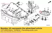33710MCA601, Honda, housing comp., r. trunk tail honda  gl 1800 2001 2002 2003 2004 2005 2012 2013 2017, New