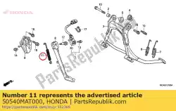 Ici, vous pouvez commander le ressort, béquille latérale auprès de Honda , avec le numéro de pièce 50540MAT000: