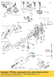 schakelaar, achterrem klx150c9f van Kawasaki, met onderdeel nummer 270100106, bestel je hier online: