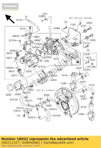 Kawasaki 160211227 schroef-gas stop - Onderkant