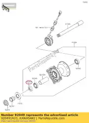 Here you can order the seal-oil,bjnc-2 25x37 kx250-j2 from Kawasaki, with part number 920491403: