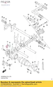 Suzuki 2538048H02 plaque, changement de vitesse - La partie au fond