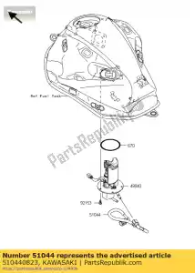 Kawasaki 510440823 tube-assy, ??brandstof - Onderkant